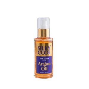 Silky Cool Argan Oil Hair Serum 100ml pump bottle for smooth frizz free hair in Karachi