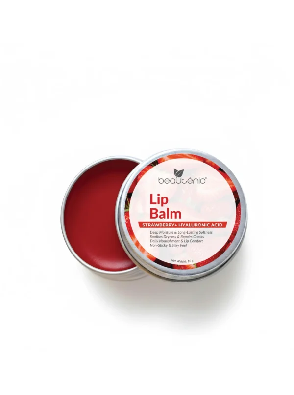 Beautenic strawberry hyaluronic lip balm for daily skincare routines in Karachi