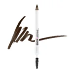 Wet n Wild Brow-Sessive dual-ended eyebrow pencil with a built-in spoolie brush and a brown pigment swatch against a white background.