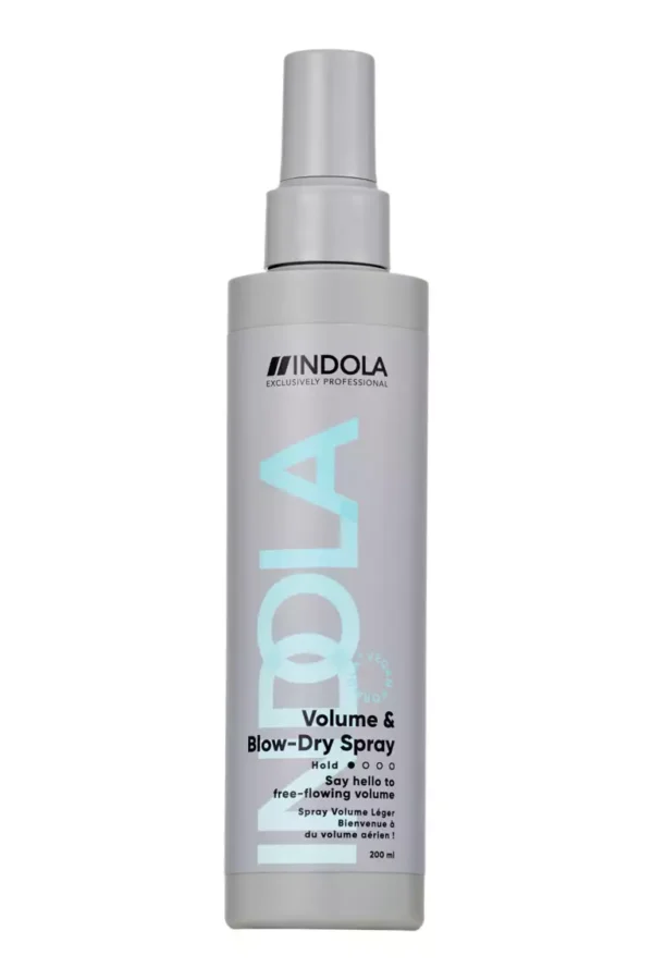 Indola volume and blow dry spray 200ml bottle for heat protection and root lift styling in Karachi