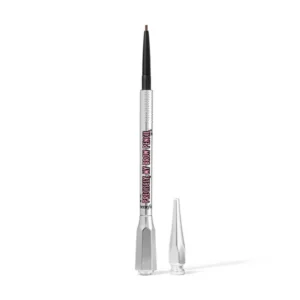 Benefit Precisely My Brow Eyebrow Pencil displaying the twist-up microfine tip and built-in blending spoolie brush.