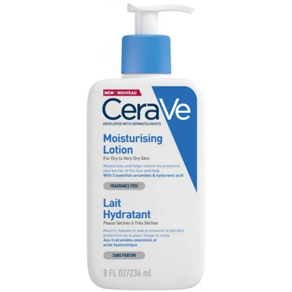 CeraVe moisturising lotion pump bottle 236ml for dry skin care routines in Karachi