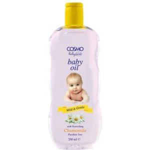 Cosmo baby oil 200ml bottle with nourishing chamomile for gentle baby skincare in Karachi